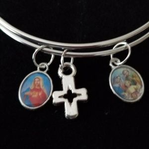 Biblical Art Silver Slide Charm Bracelet